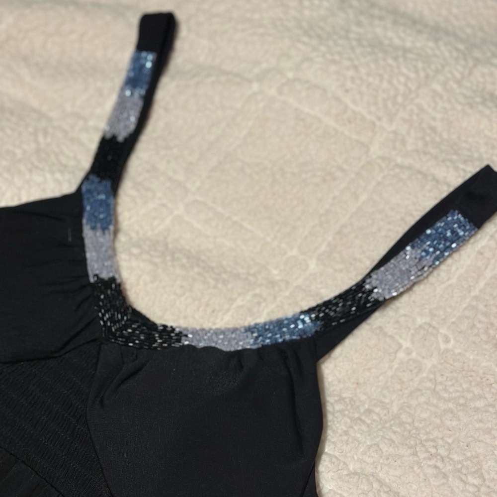Black Dress with Sequin Straps